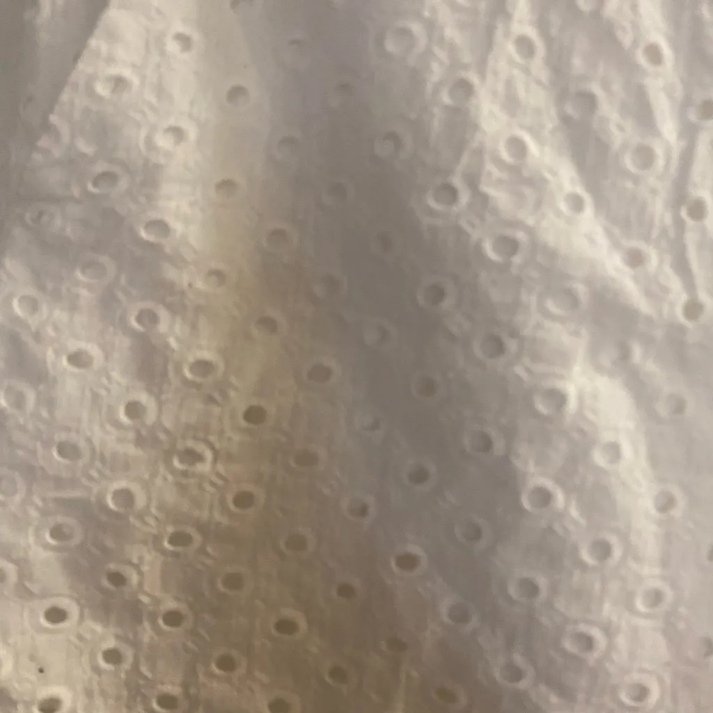 Womens White Eyelet Shorts M Medium Waist 28” By Shein Beach Coastal - Image 2