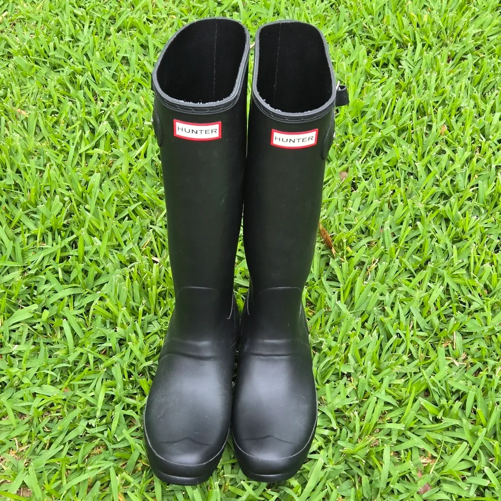 HUNTER Original Back Adjustable Tall Rain Boot Size 10 - Image 2