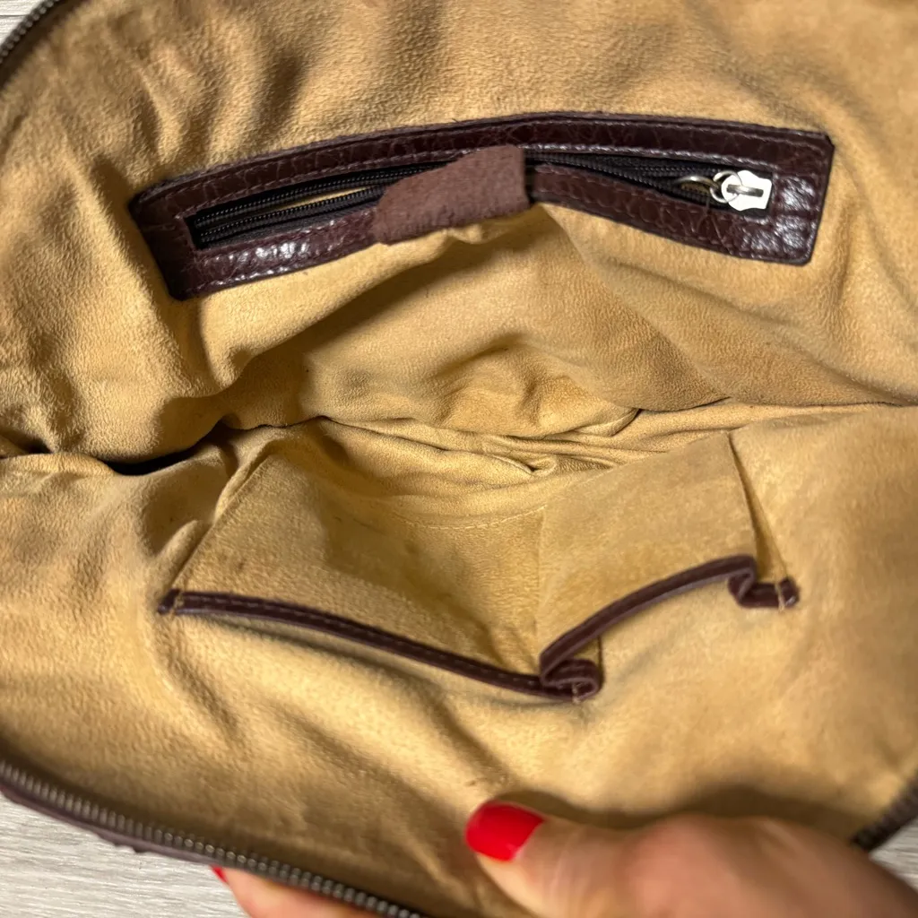 Vintage Christian Dior saddle brown leather bag - Image 11