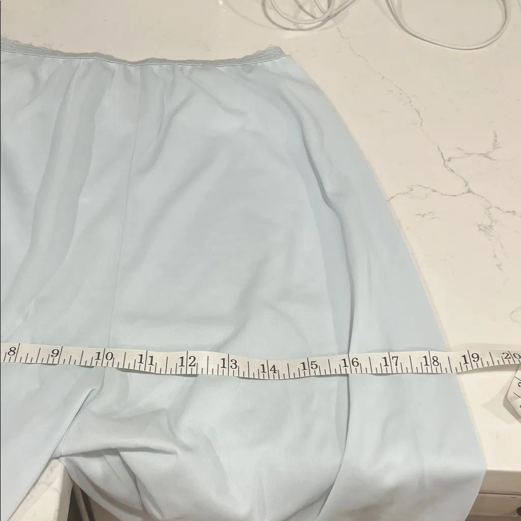 Elegant Vintage Baby Blue Slip Shorts with Lace Trim Size undefined - Image 8