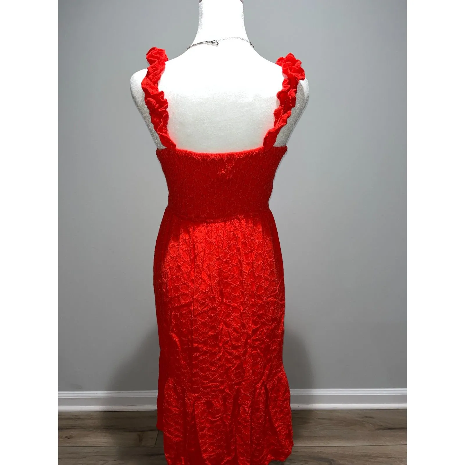 Jessica Simpson Red Midi Dress Women Sundress XS - Image 2