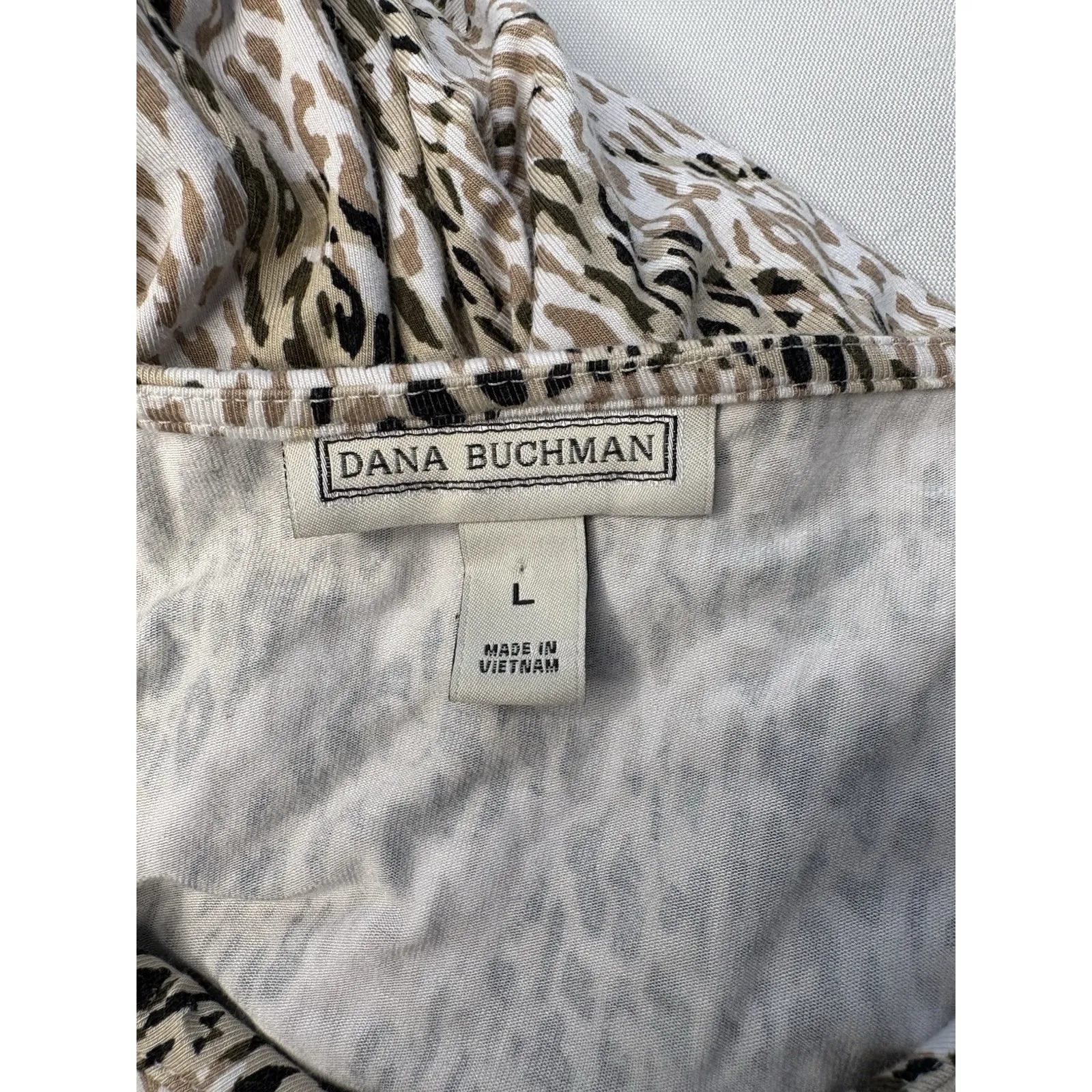 Dana Buchanan Women's Dress L Animal Print Twist Front V - Image 9