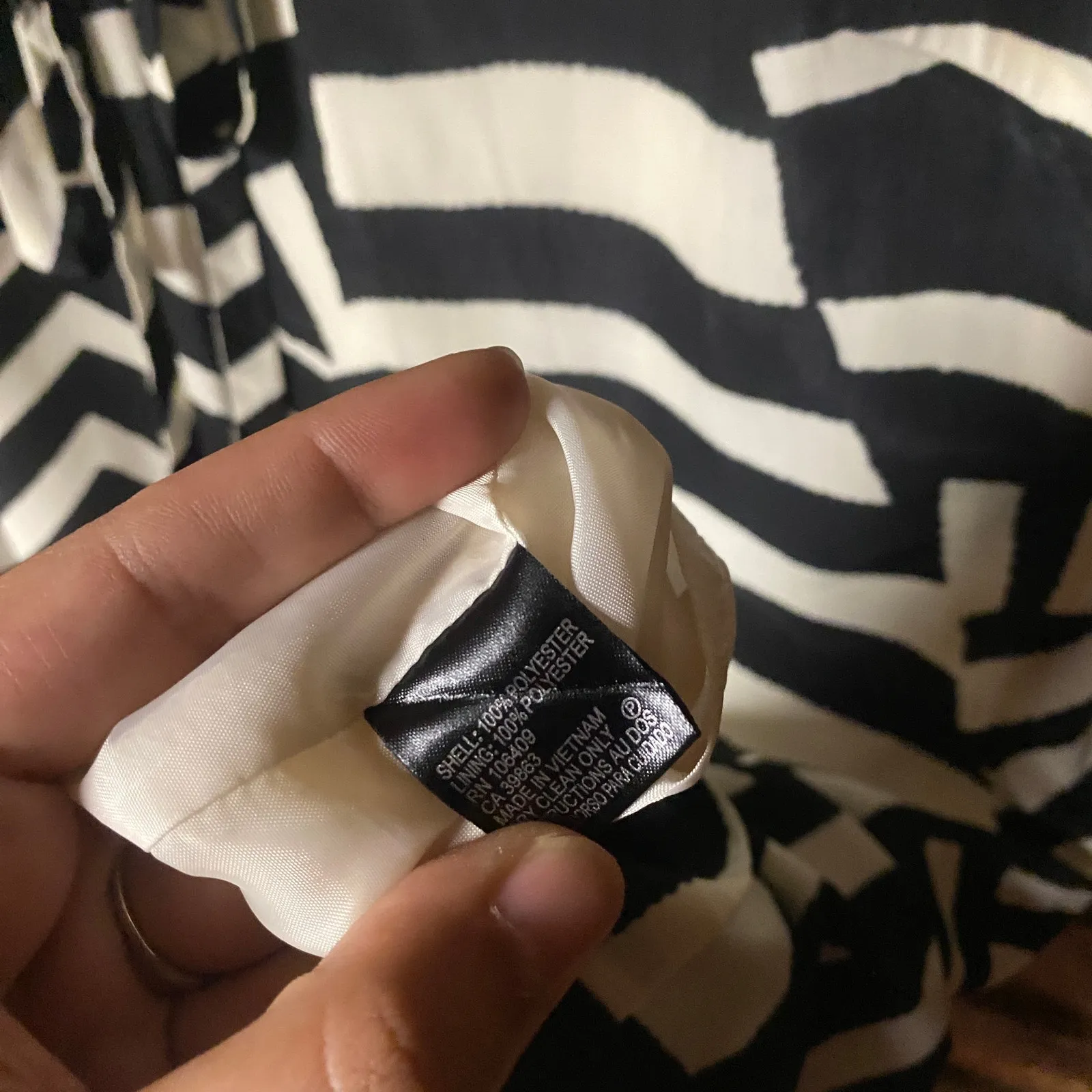 Tahari Arthur S Levine Black White Geometric Zebra Long Sleeve Dress Women's 6 - Image 5