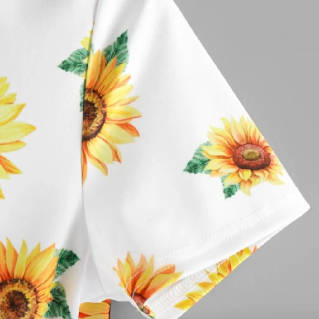 Sunflower Crop Top with Front Knot - Image 4