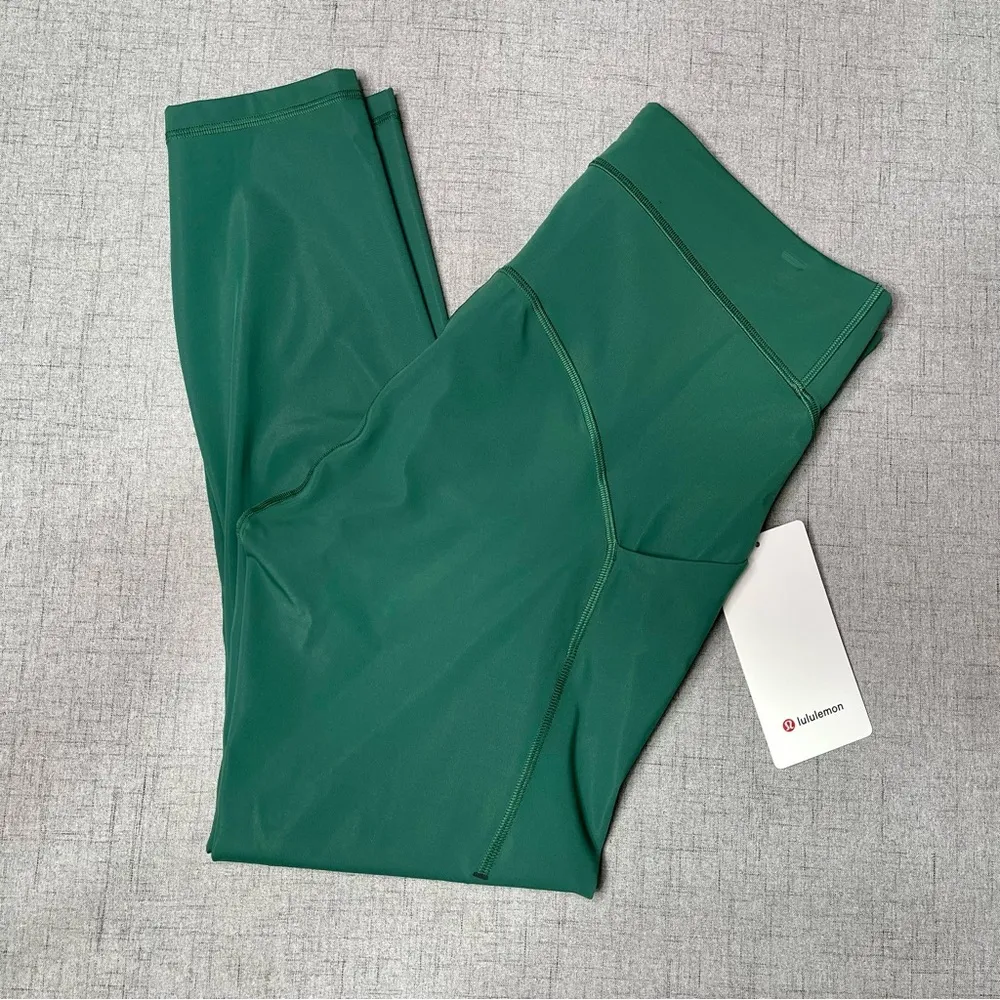 Lululemon Power Thru High Rise Tight Athletic Leggings Everglade Green 12 NWT - Image 5