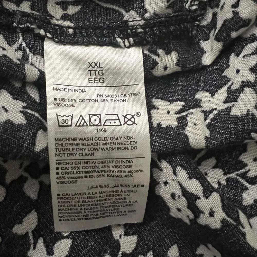 Old Navy Tie-Shoulder Floral-Print Split-Front Midi Swing Dress NEW Size XXL - Image 8