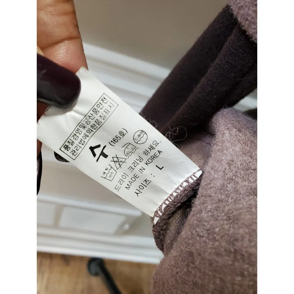 Brown Women's Cowl Neck Long Sleeve Pullover Casual Knit Sweater Size Medium - Image 8