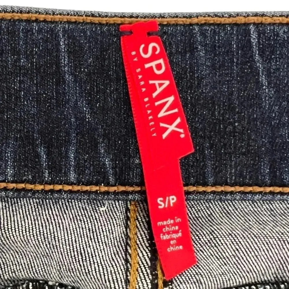 Spanx Distressed Ankle Skinny Jeans High Waisted Stretch Blue Women's Size S - Image 7