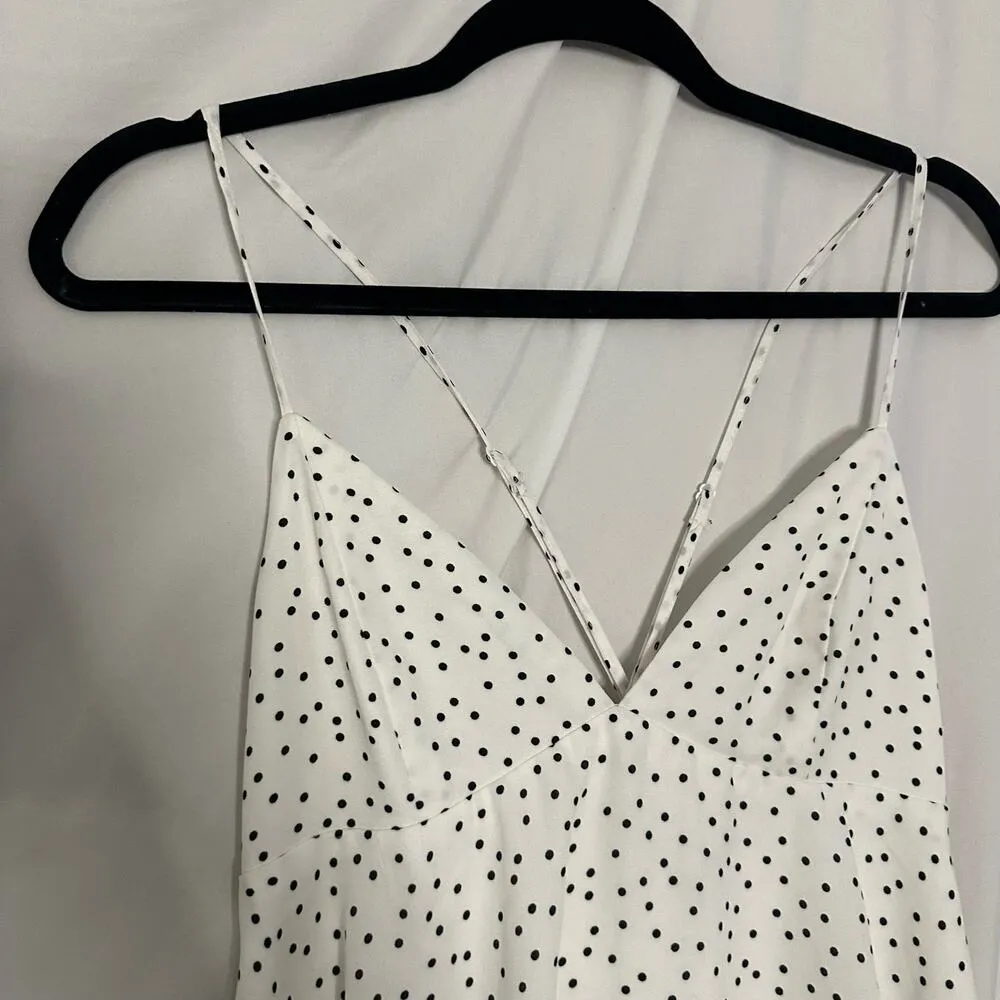 Bardot Spotty Tiered V-Neck Mini Dress in Orchid White Size 6/S - Image 6