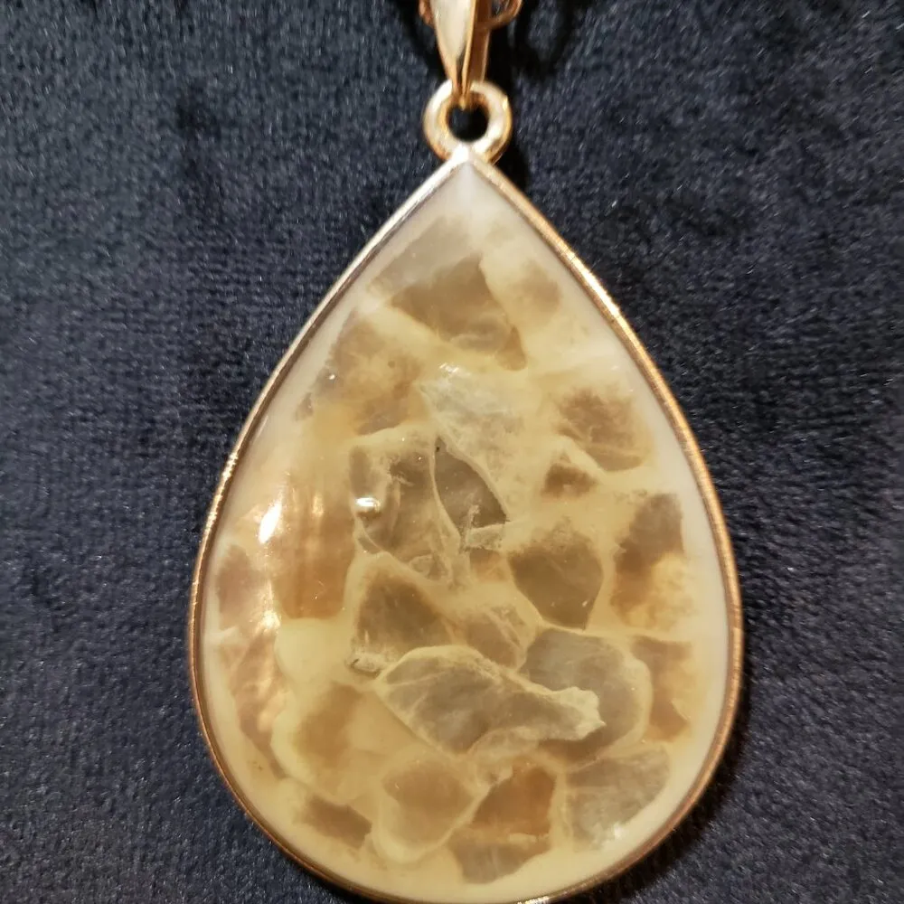 Women Yellow Crystal Teardrop Pendant Cable Link Chain Necklace w/ Lobster Clasp - Image 3