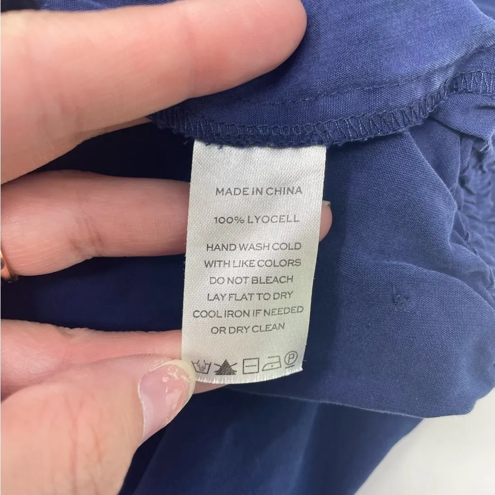 Hill House Navy Blue Beaded Jeweled Pull On Cropped Jammie Pants - Image 6