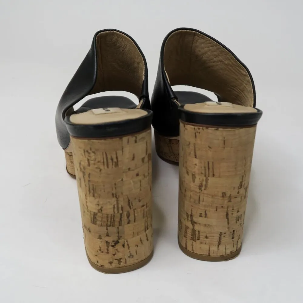 Antonio Melani Sarayyaa Black Leather Platform Mules - Image 5