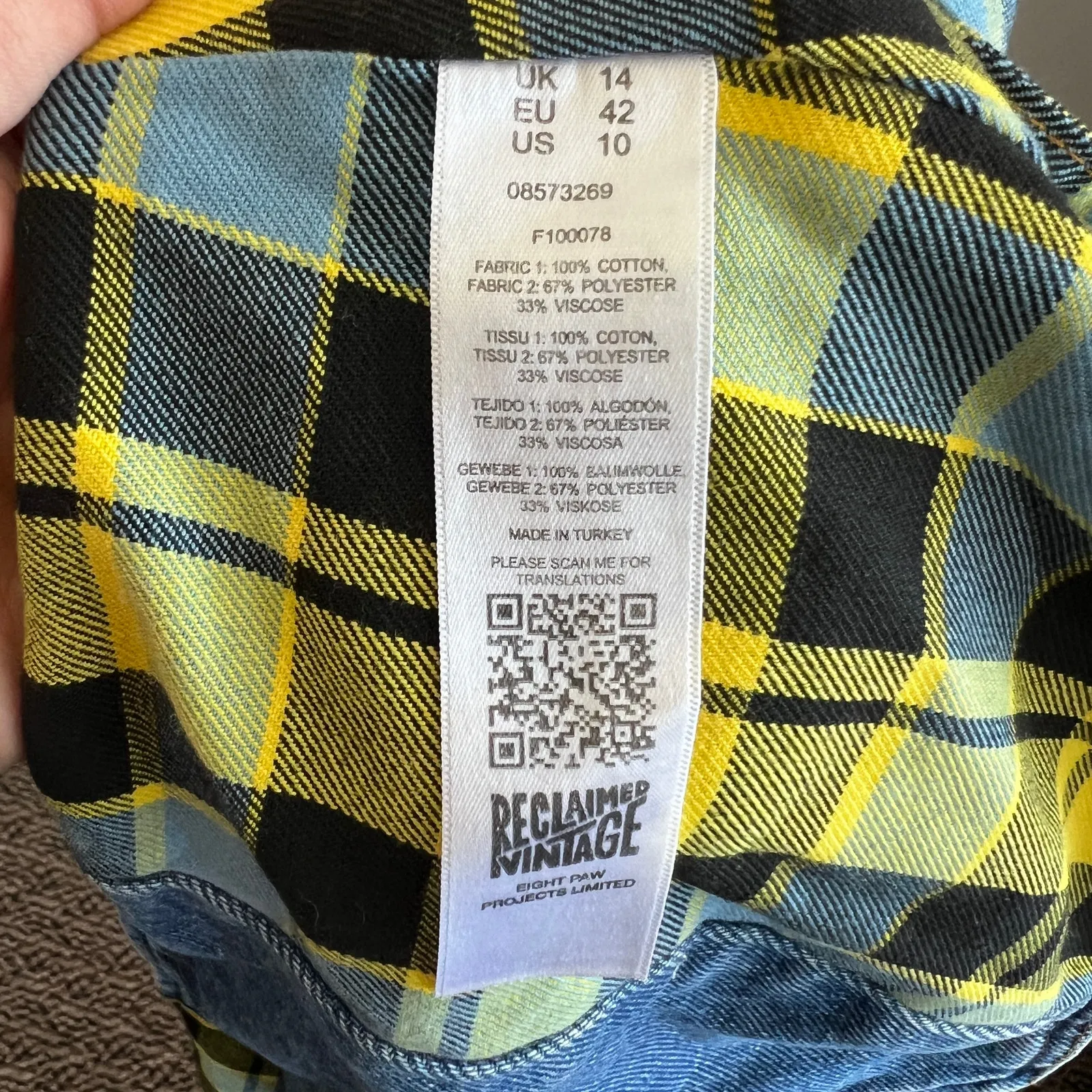 Denim Plaid Corset‎ Top, Grunge Y2K Punk Mall Goth Medium Indie Sleaze - Image 6