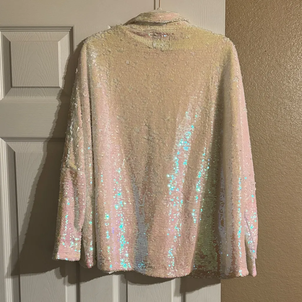 Nasty Gal CollectionSequin Pink Shirt - Image 3