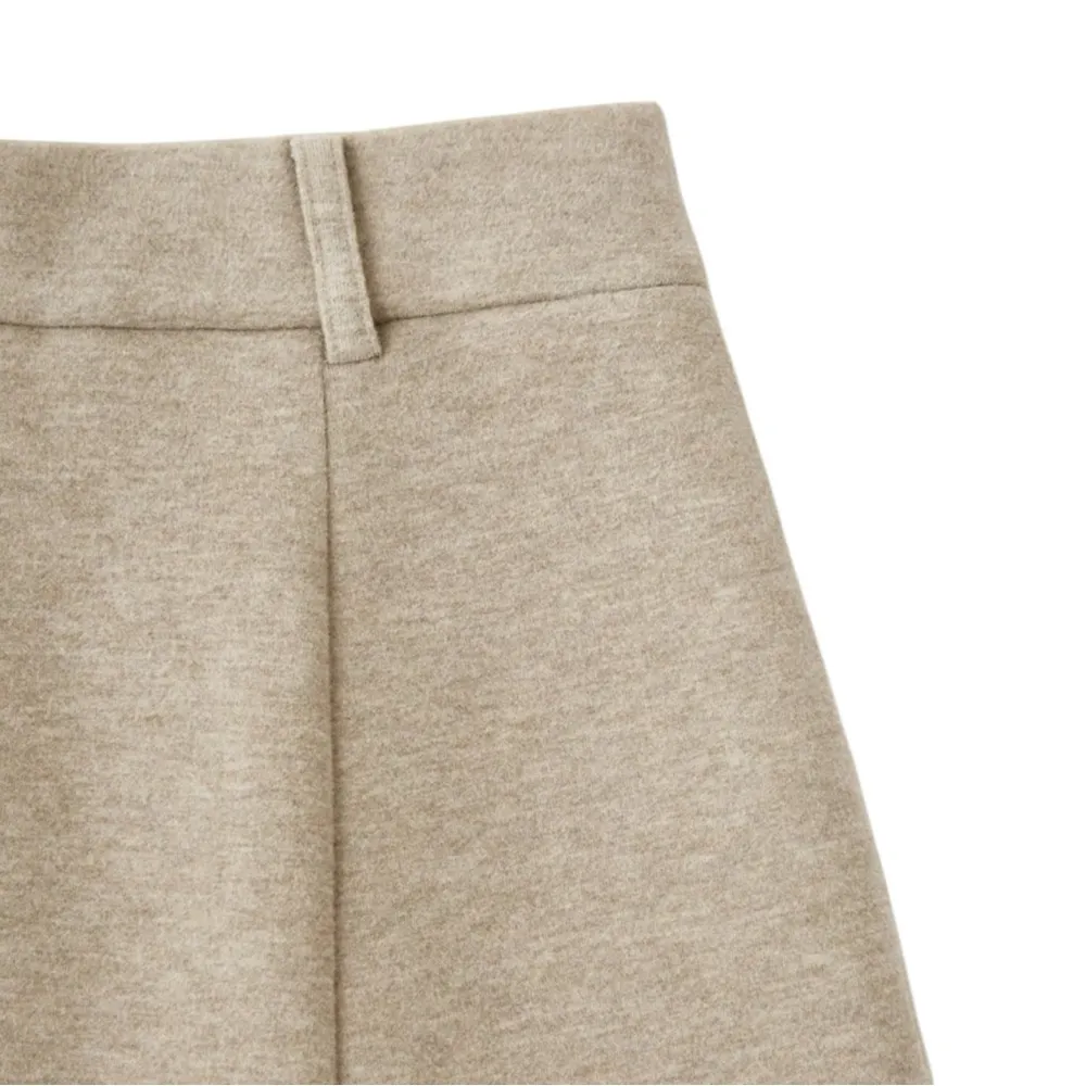 OGL FuzzLuxe Beige High Waisted Umbrella Hem Midi Skirt Womens Size L Pockets Tan Size L - Image 6