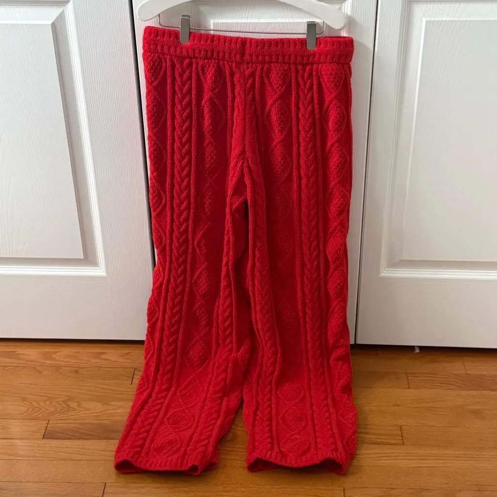 P.J. Salvage Red Cable Lounge Cardigan and Pants Set Size undefined - Image 5