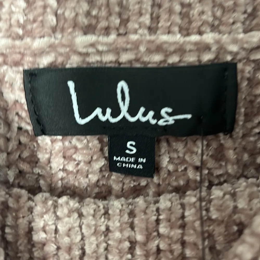 LULUS Women’s Up the Comfort Taupe Chenille Knit Mock Neck Sweater Small - Image 4