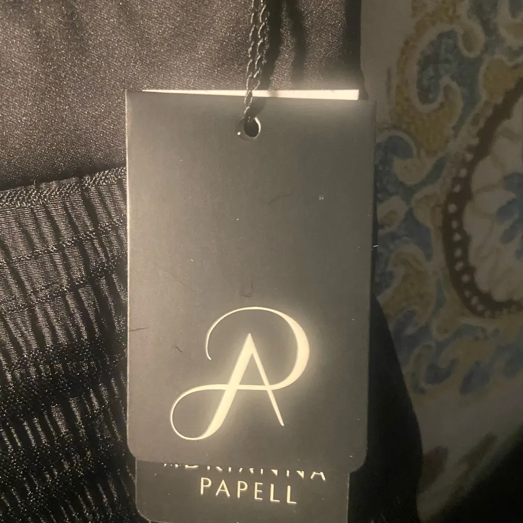 Adrianna Papell Black Baroque Illusions Fit & Flare Glam Dress Size 16 NWT - Image 4