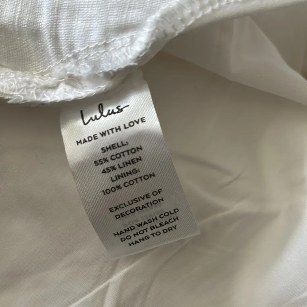 LULUS Women’s Blissfully Boho Ivory Tasseled Wide-Leg Pants size Small - Image 11