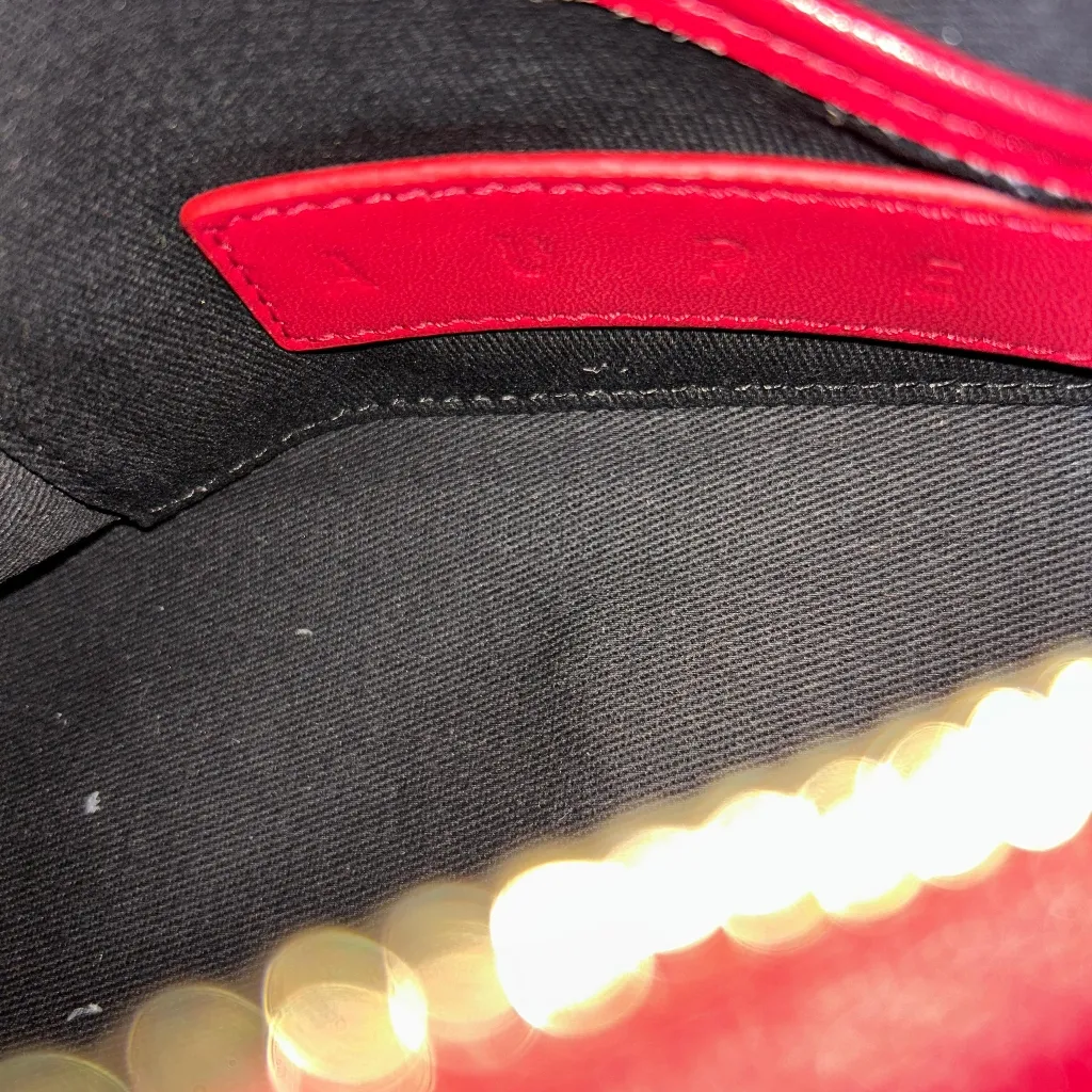 Aupen Nirvana Vegan Leather Shoulder Bag in Rouge Red - Image 7