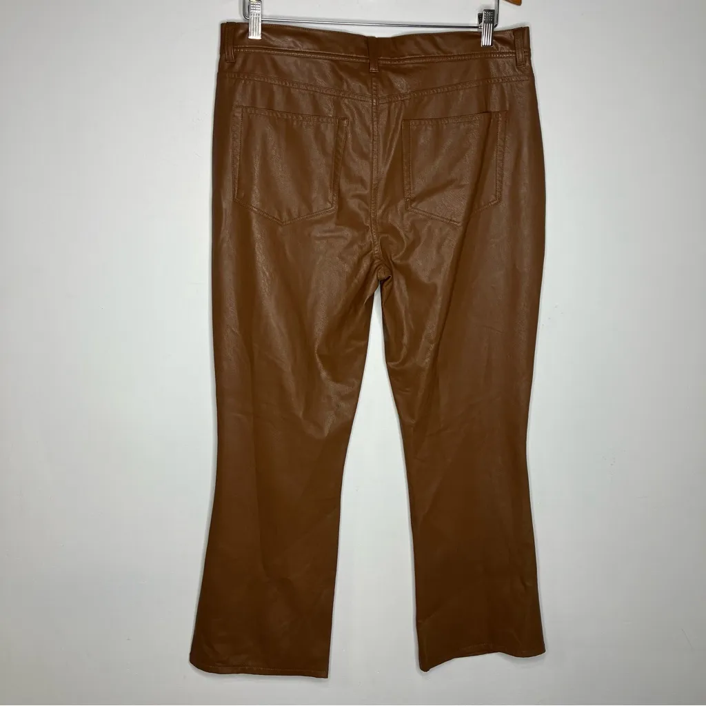 Paige Claudine ankle flare faux leather pants brown caramel women’s size‎ 32 - Image 7