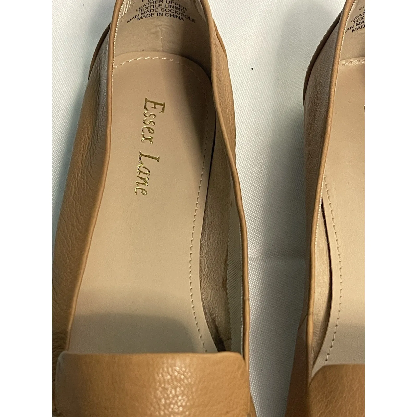 Essex Lane Women's Leather Slip On Tan Shoes Size 8M - Image 2