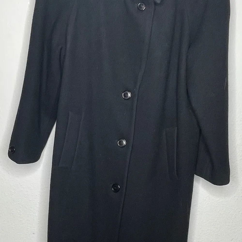 Vintage Stephanie Andrews Wool Coat Black Size 8 - Image 7