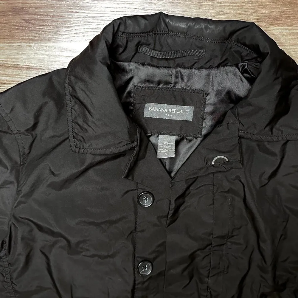 Black Button Trench Jacket - 2 - Image 7