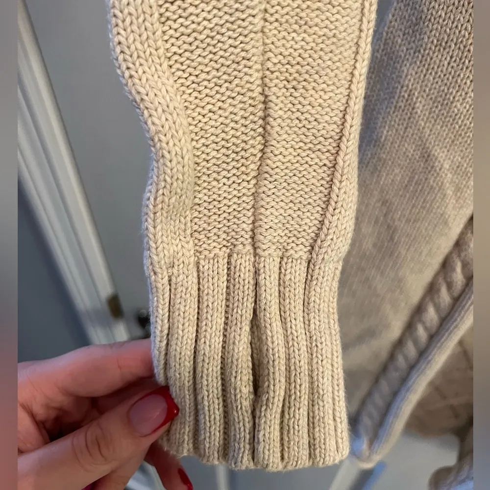 Hooded Cable Knit Sweater Dress with Zippered Pocket Women’s Size S/M - Image 4