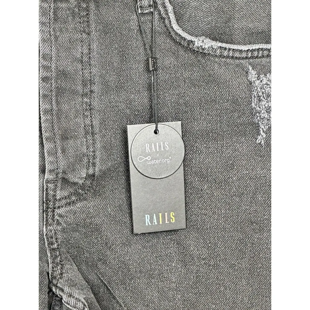 Rails  The Fairfax High Rise Cut Off Denim Shorts Ash Black Women's Size 30 NWT - Image 3