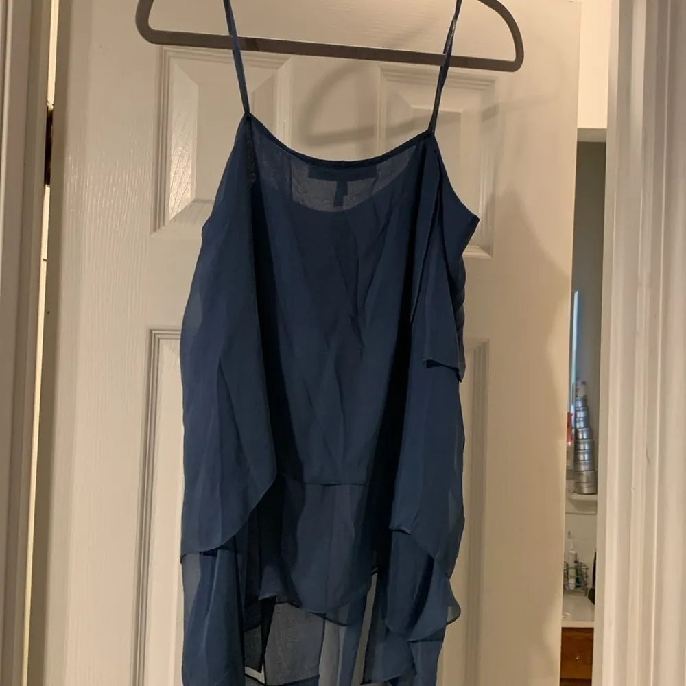 NWOT Super rare Morgane Le Fay asymmetrical silk chiffon top Blue - Image 7