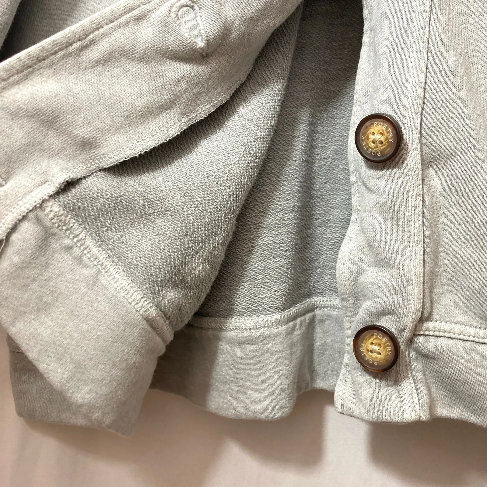 Poetry London Jersey Gray Hemp Organic Cotton Button Shacket Shirt Jacket - Image 7