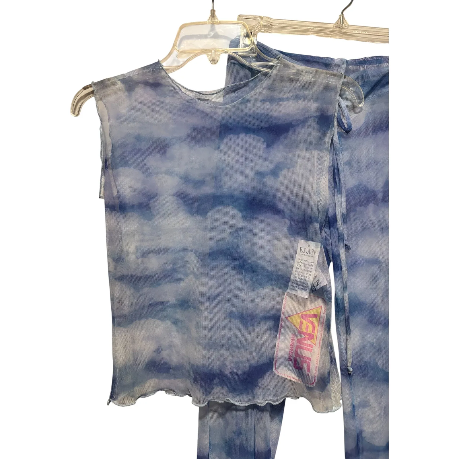 Venus Vintage Swim Wear Bundle Lot 2 Pcs Mesh Top Drawstring Pant Sz S New NWT - Image 3
