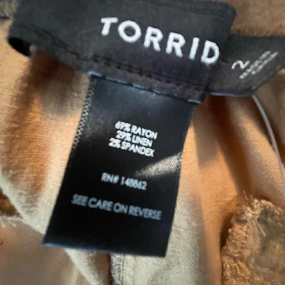 NWT Torrid crop linen elastic drawstring waist pants Size 2X - Image 9