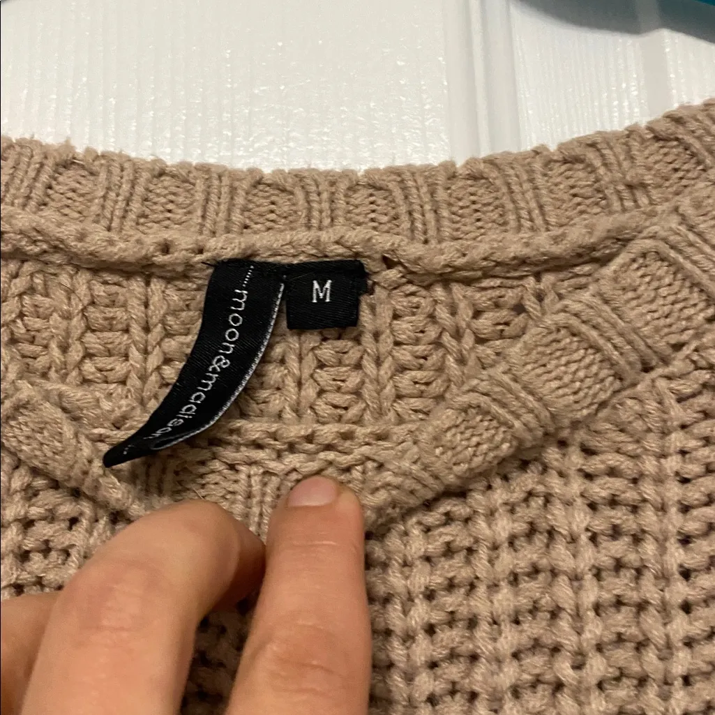 Moon & Madison Tan Lantern Sleeve Sweater Size M Size M - Image 4