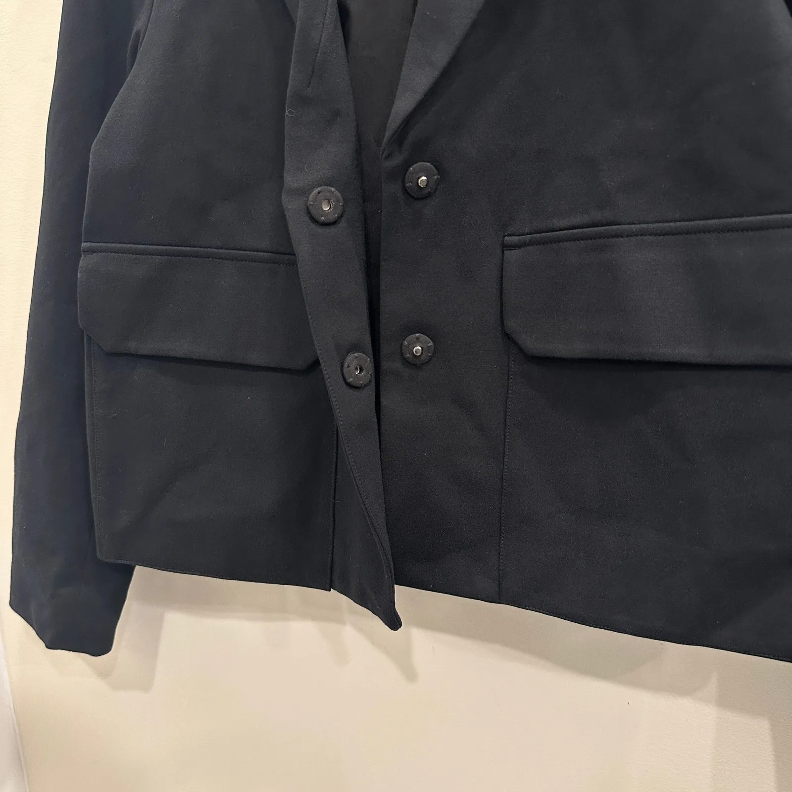 Maeve Anthropologie Black Shrunken Swing Ponte Jacket Size 10 Career Minimalism - Image 5