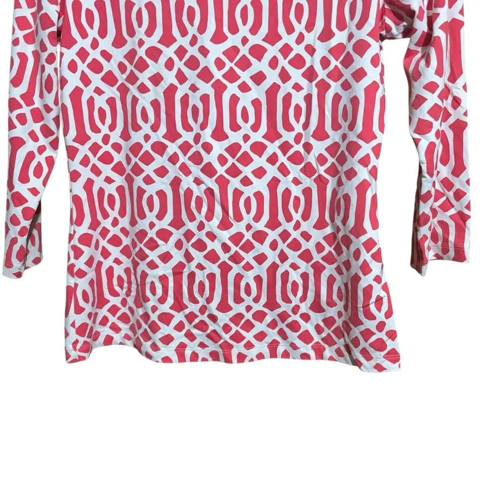 J McLaughlin Top Womens XS Multicolor Geometric Print Catalina Cloth Blouse - Image 4