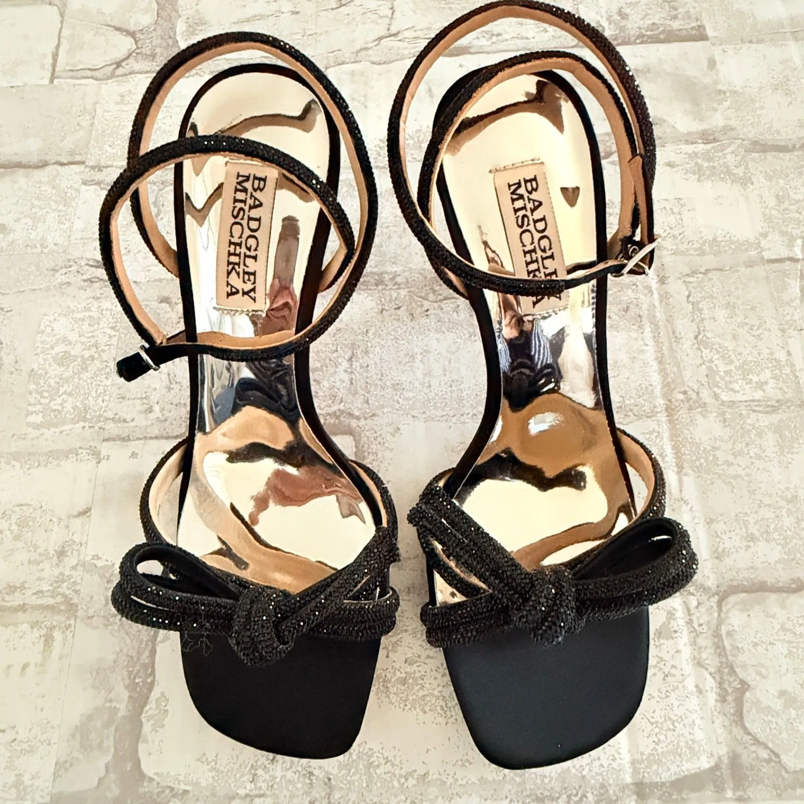 Badgley Mischka Effie Jewel Pearl Ankle Strap Sandal Shimmering Stiletto Sz 5.5 - Image 7