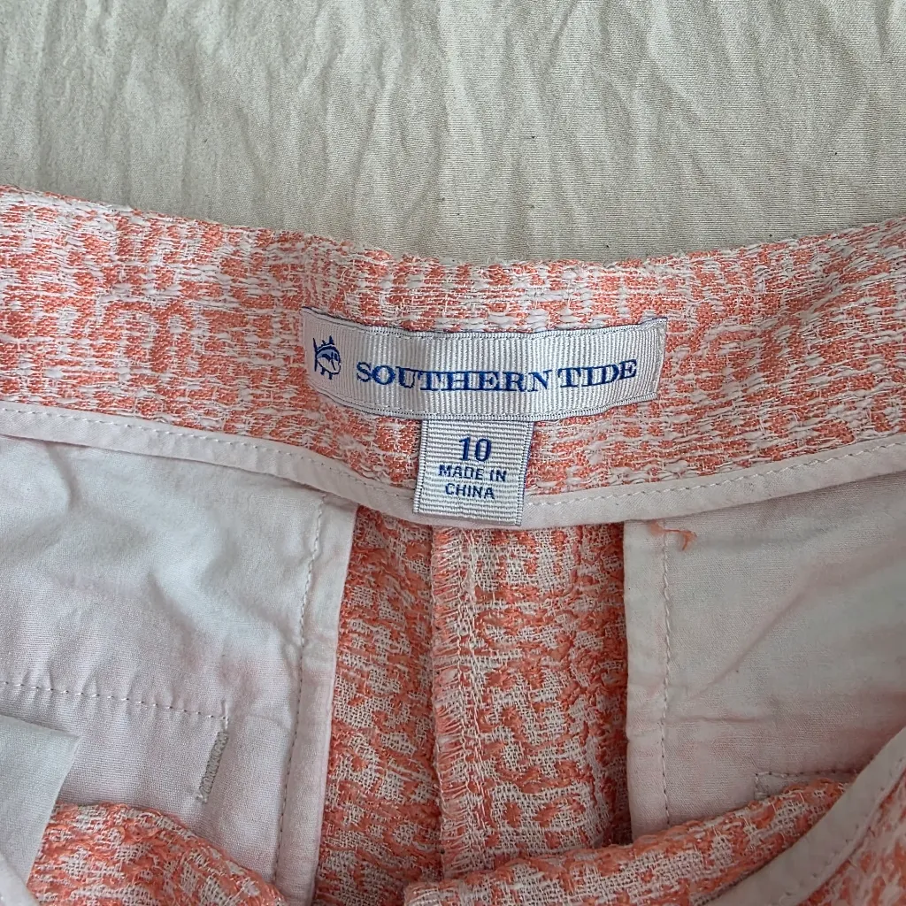 Southern Tide Shell Pink Kait Tweed Shorts 10 - Image 3