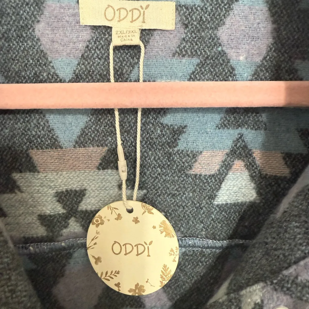 ODDY Women's Gray and Black Patterned Utility Jacket Size undefined - Image 4