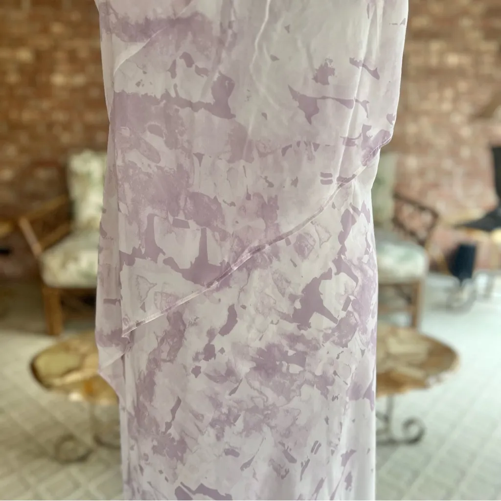 H by Halson Maxi Dress Tiered Asymmetrical Purple Sleeveless 8 Cocktail Party - Image 11