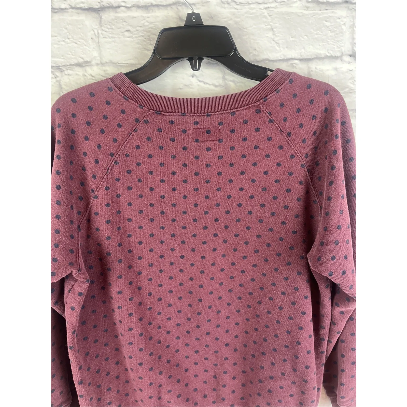 Jack Wills Burgundy Navy Polka Dot Bloke-core Twee Jumper Sweatshirt Size 10 - Image 9