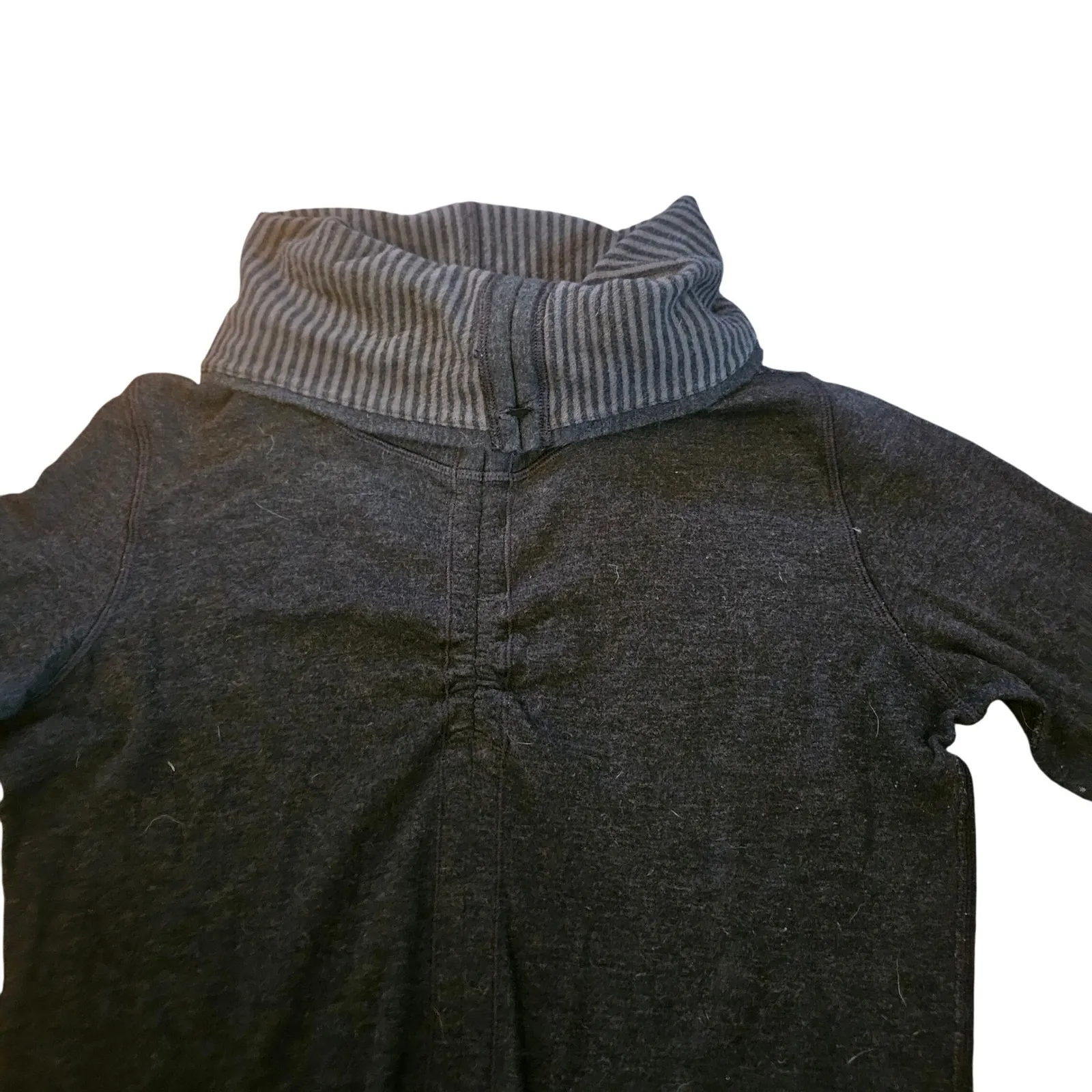Lululemon Reversible Cowl Neck Pullover S Striped‎ Long Sleeve Yoga Sweater Gray Size 4 - Image 4