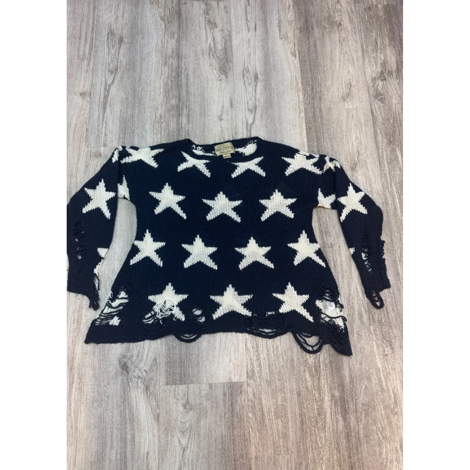 WILDFOX Sweater -‎ Seeing Stars Destroyed Sweater Size XS - Image 2