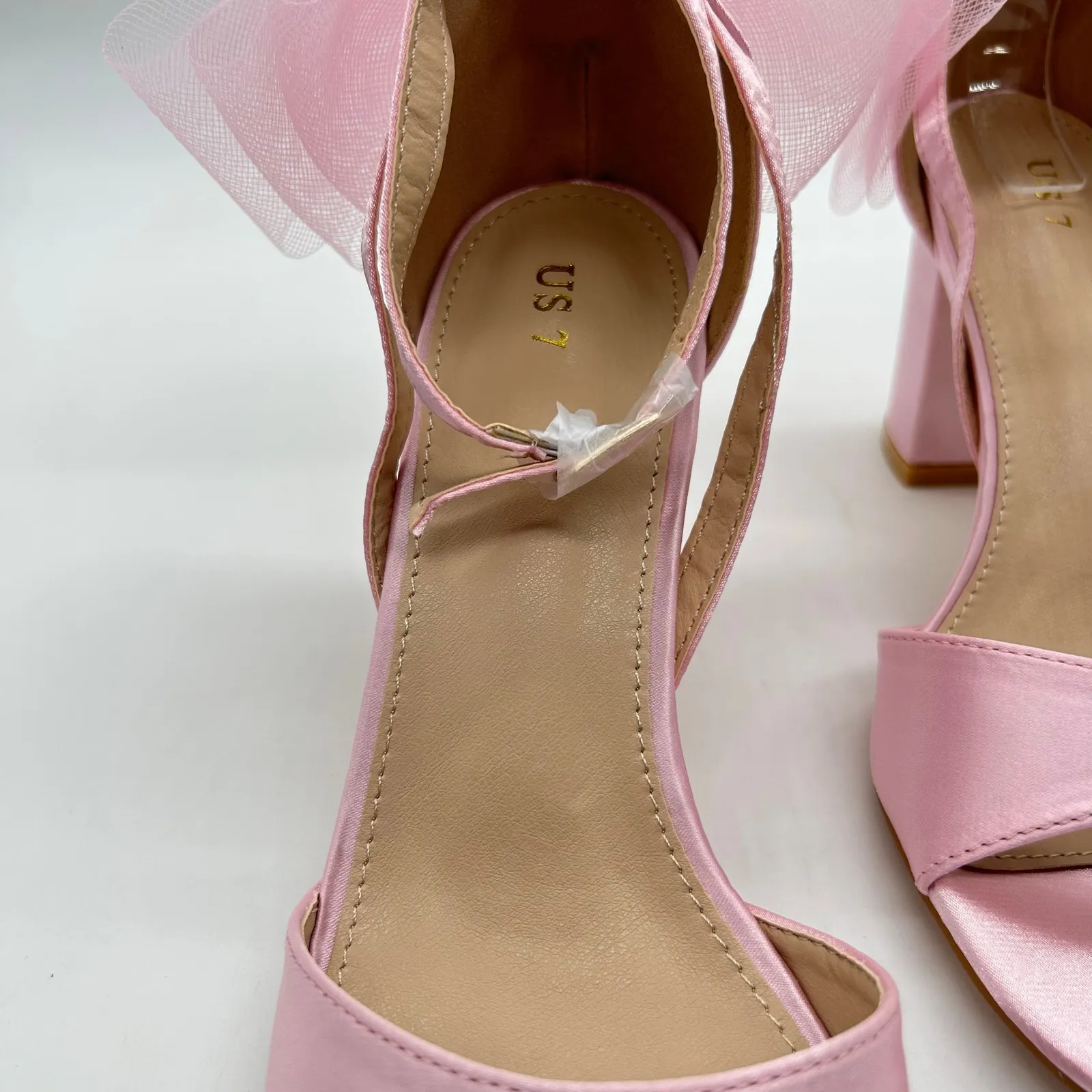Allegra K Sandal Womens 7 Pink Open Toe Bow‎ Chunky Heel Sandals NEW - Image 8