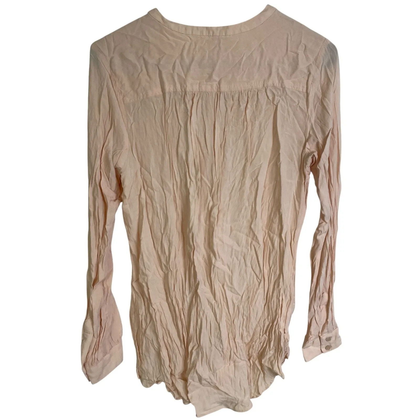 Sundance Vineyard Ruffle Long Sleeve Top Womens Small Pink Button Up Shirt Rayon - Image 2
