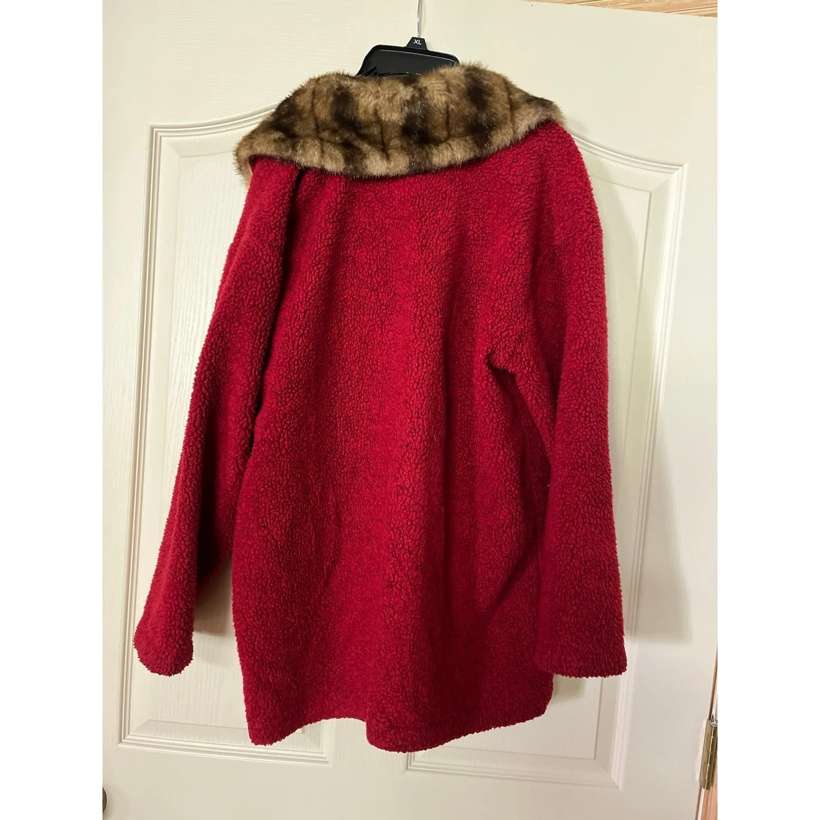 Vintage Tasha Polizzi red pile jacket Size 8 - Image 2