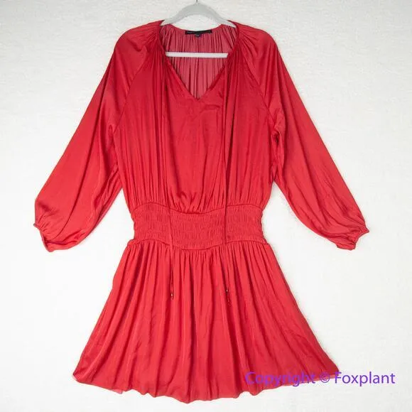 White House Black Market Drop Waist Blouson Dress in red,‎ size L - Image 5