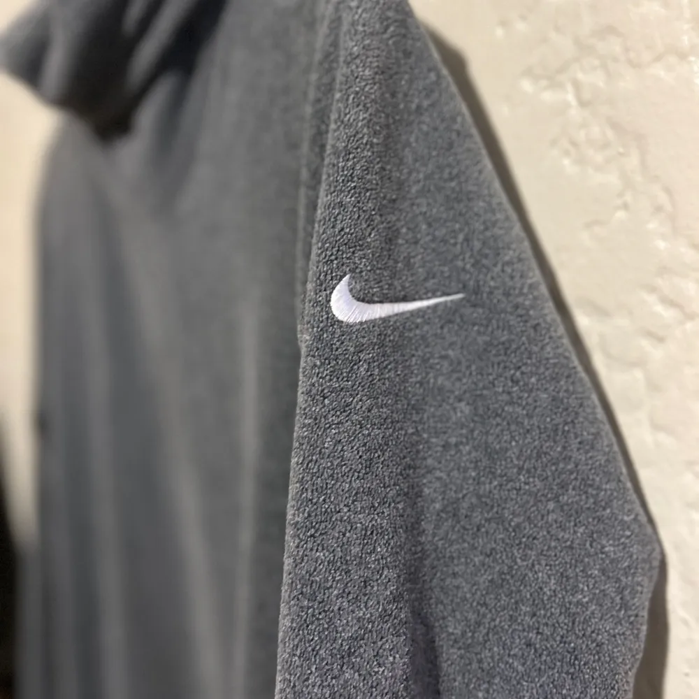 Nike‎ Therma Dri-Fit Tunic Cozy Gray Cowl Neck Sweater pocket fleece size Small - Image 4