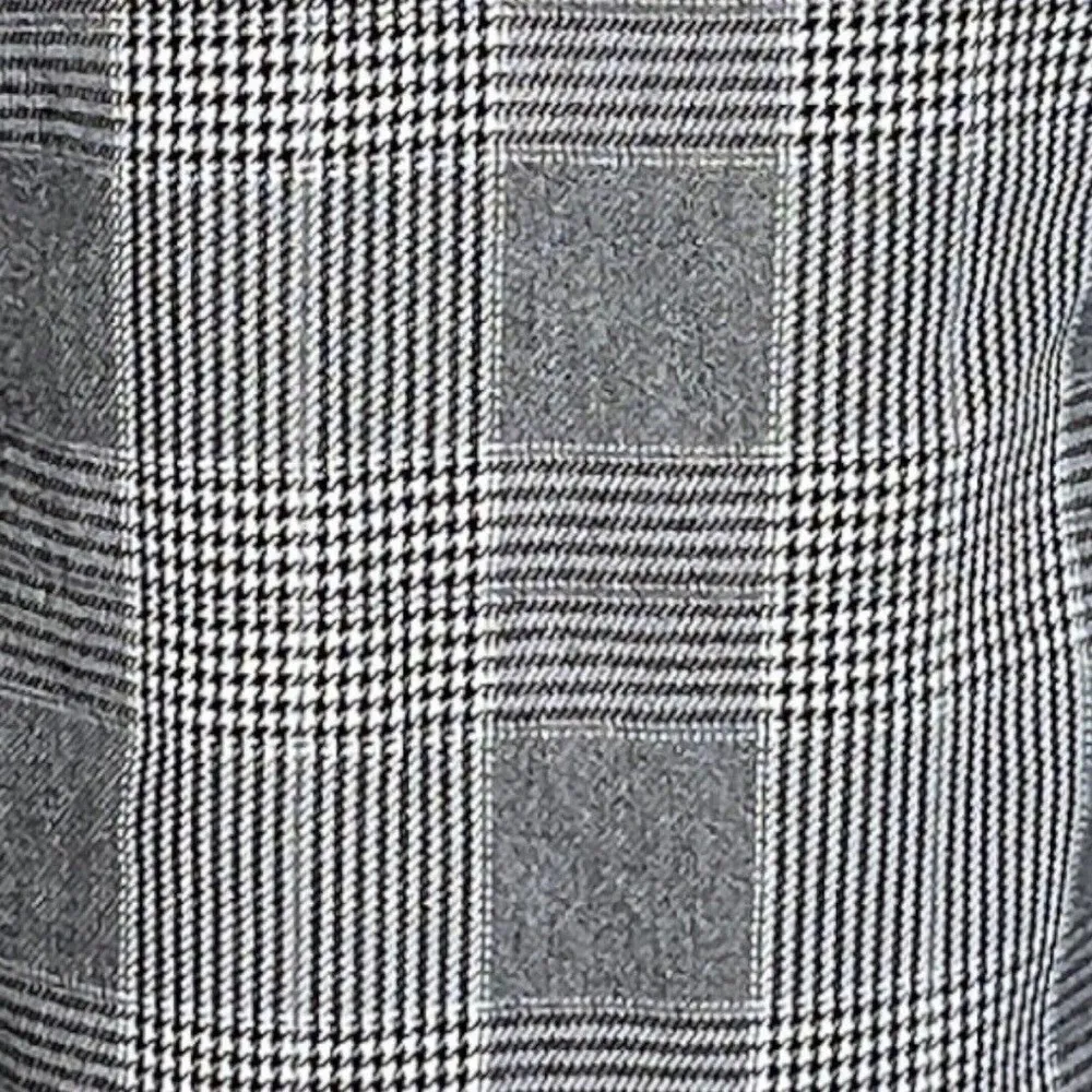 Zara Basic Top Womens XS Black White Houndstooth Plaid Casual Workwear Versatile - Image 6